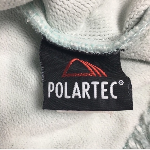 MARKER Furry Pullover Polartec Sweatshirt Half Zip Fuzzy Cozy Aqua Size Medium - Picture 7 of 8